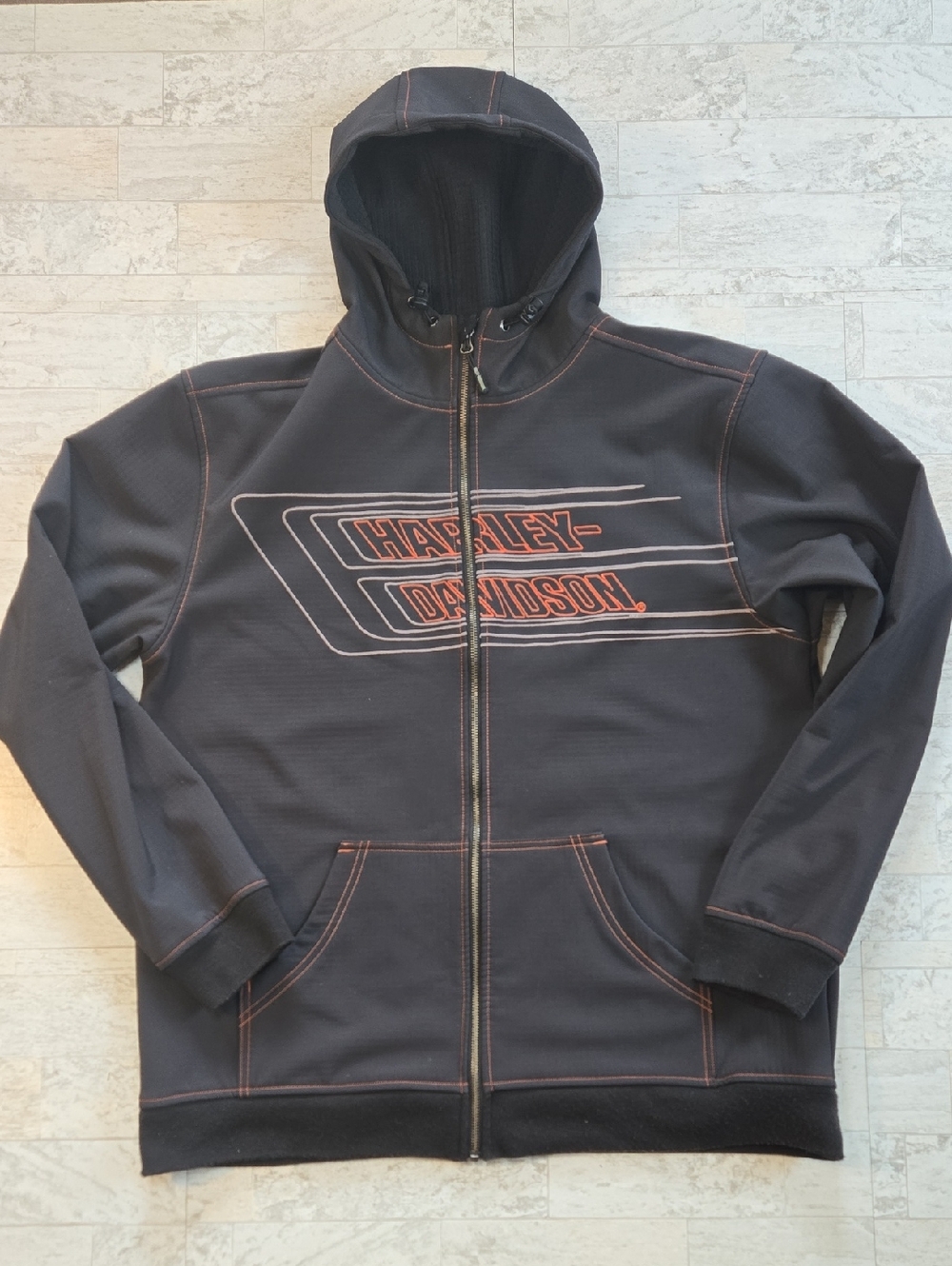 Harley Davidson Soft Shell windbreaker Jacket Racing Stripes Mens XL